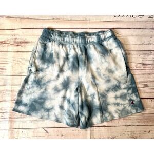 Men's Champions Athletic Wear Tie-Dye Shorts Size Medium Blue & Gray Strawstring